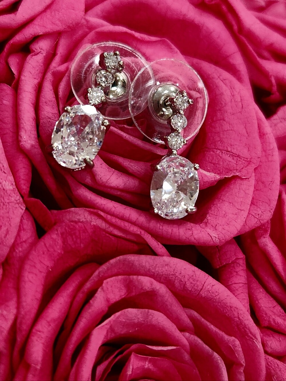 Brilliant Cubic Zirconia  Crystal Drop Earrings